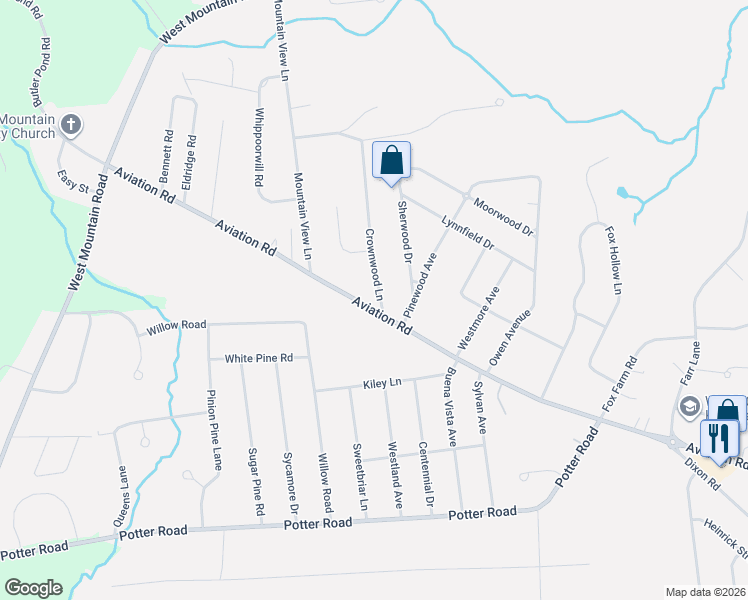map of restaurants, bars, coffee shops, grocery stores, and more near 160 Aviation Road in Queensbury