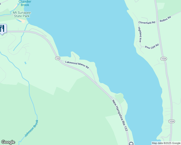 map of restaurants, bars, coffee shops, grocery stores, and more near 23 Lakewood Manor Road in Newbury
