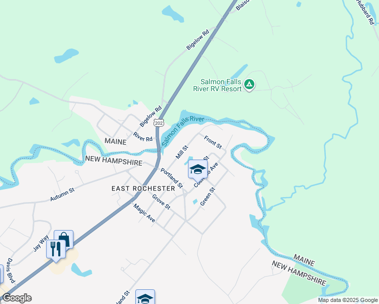 map of restaurants, bars, coffee shops, grocery stores, and more near 17 Mill Street in Rochester