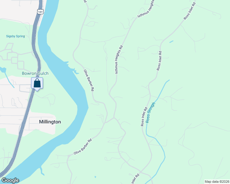 map of restaurants, bars, coffee shops, grocery stores, and more near 62826 Isthmus Heights Road in Coos Bay