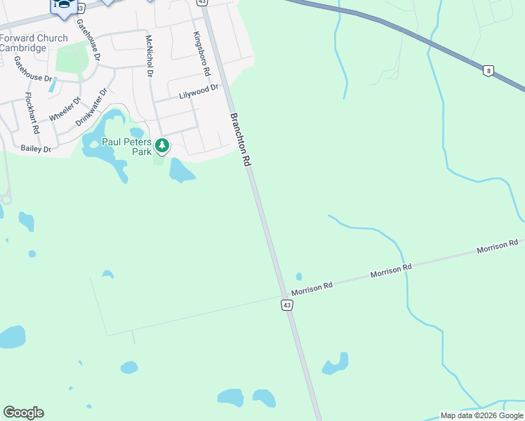 map of restaurants, bars, coffee shops, grocery stores, and more near 1061 Regional Road 43 in Cambridge