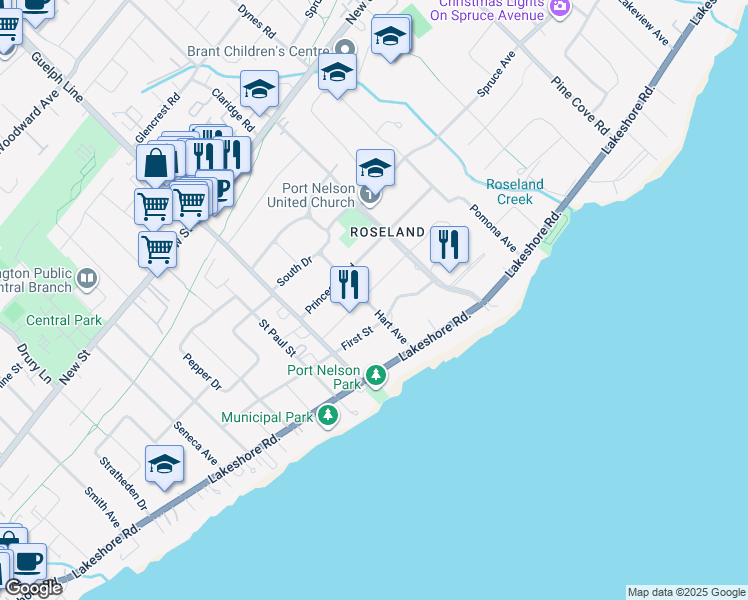 map of restaurants, bars, coffee shops, grocery stores, and more near 263 Hart Avenue in Burlington