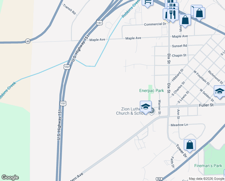 map of restaurants, bars, coffee shops, grocery stores, and more near in Columbus