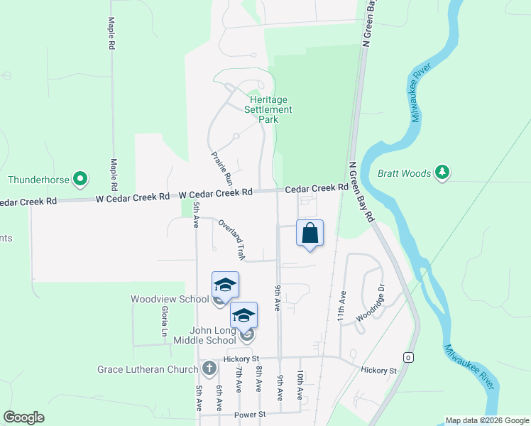 map of restaurants, bars, coffee shops, grocery stores, and more near 431 9th Avenue in Grafton
