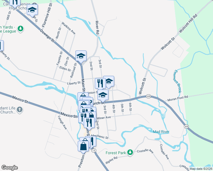 map of restaurants, bars, coffee shops, grocery stores, and more near 32 Union Street in Camden
