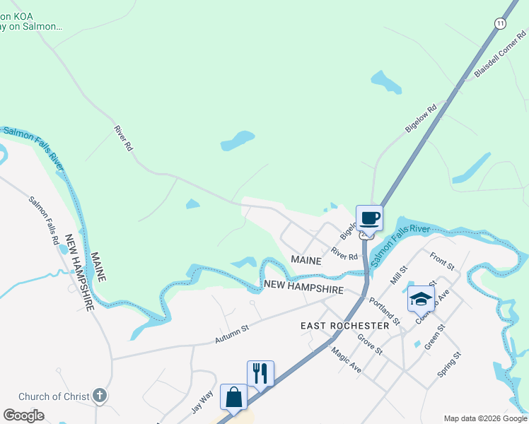 map of restaurants, bars, coffee shops, grocery stores, and more near 2 Trask Lane in Lebanon