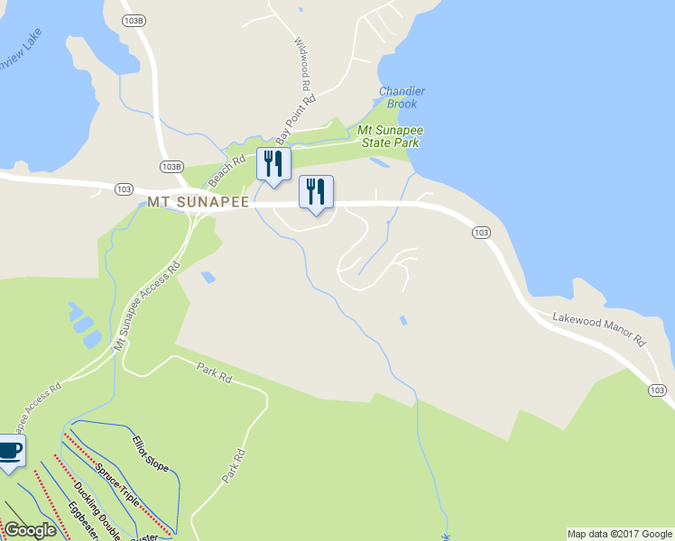 map of restaurants, bars, coffee shops, grocery stores, and more near 30 North Peak Village Road in Newbury