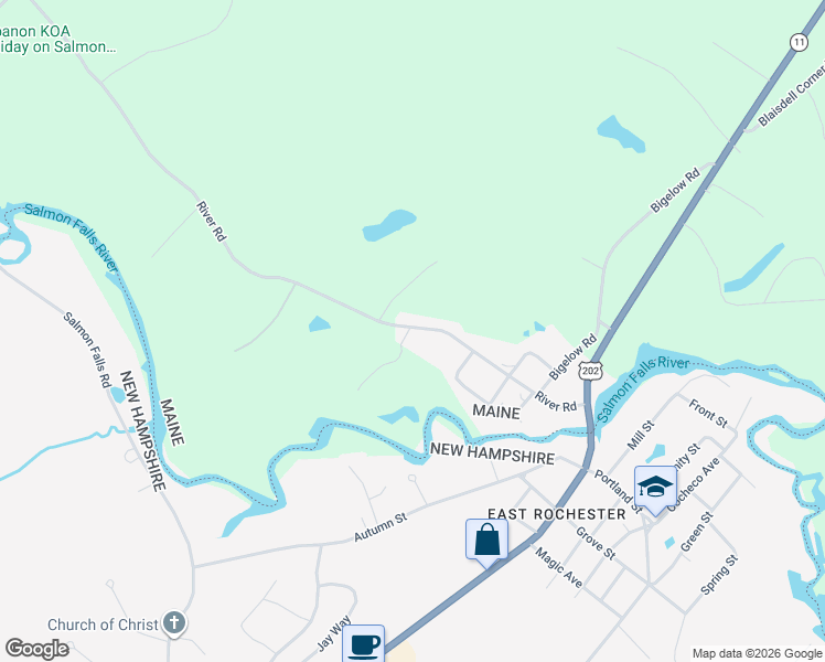 map of restaurants, bars, coffee shops, grocery stores, and more near 2 Trask Lane in Lebanon