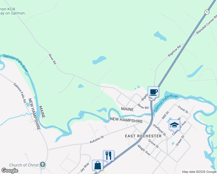 map of restaurants, bars, coffee shops, grocery stores, and more near 229 River Road in Lebanon