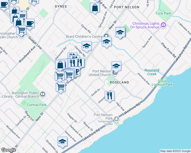 map of restaurants, bars, coffee shops, grocery stores, and more near 3063 Woodland Park Drive in Burlington