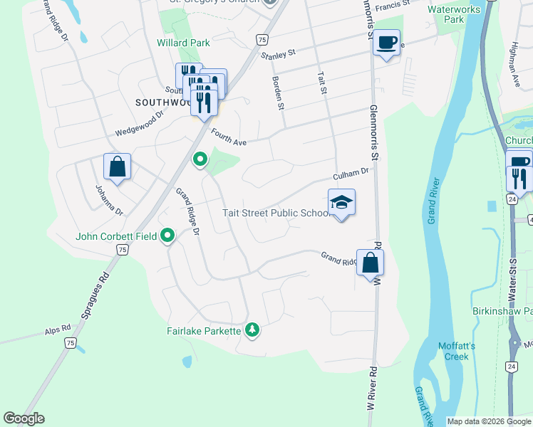 map of restaurants, bars, coffee shops, grocery stores, and more near 1 Blackfriars Place in Cambridge