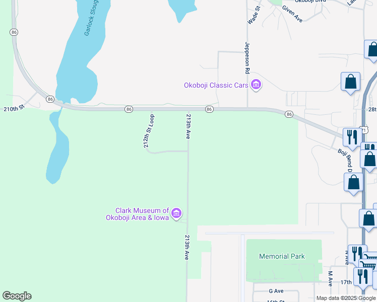 map of restaurants, bars, coffee shops, grocery stores, and more near 2100 213th Avenue in Milford