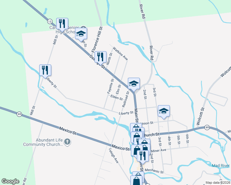 map of restaurants, bars, coffee shops, grocery stores, and more near 25 Fayette Street in Camden