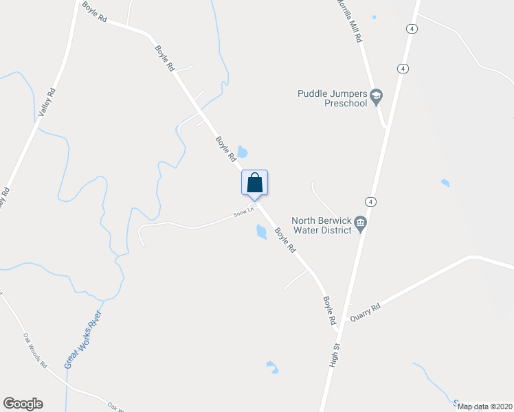 map of restaurants, bars, coffee shops, grocery stores, and more near 159 Boyle Road in North Berwick