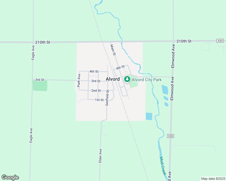 map of restaurants, bars, coffee shops, grocery stores, and more near 201 2nd Street in Alvord