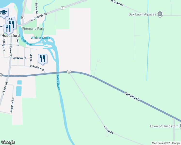 map of restaurants, bars, coffee shops, grocery stores, and more near W3856 Wisconsin 60 Trunk in Neosho