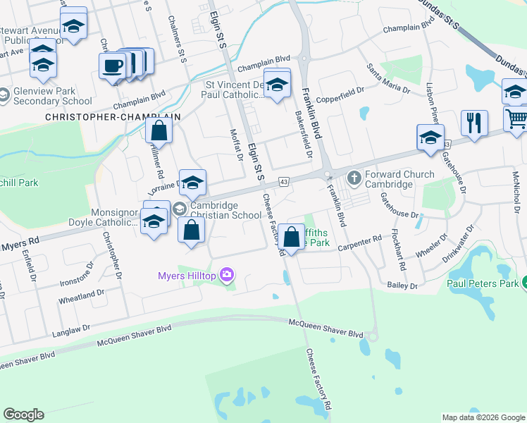 map of restaurants, bars, coffee shops, grocery stores, and more near 8 Nathan Court in Cambridge