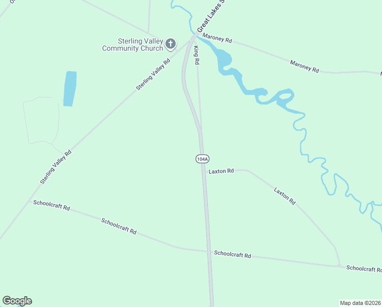 map of restaurants, bars, coffee shops, grocery stores, and more near 1705 New York 104 in Sterling