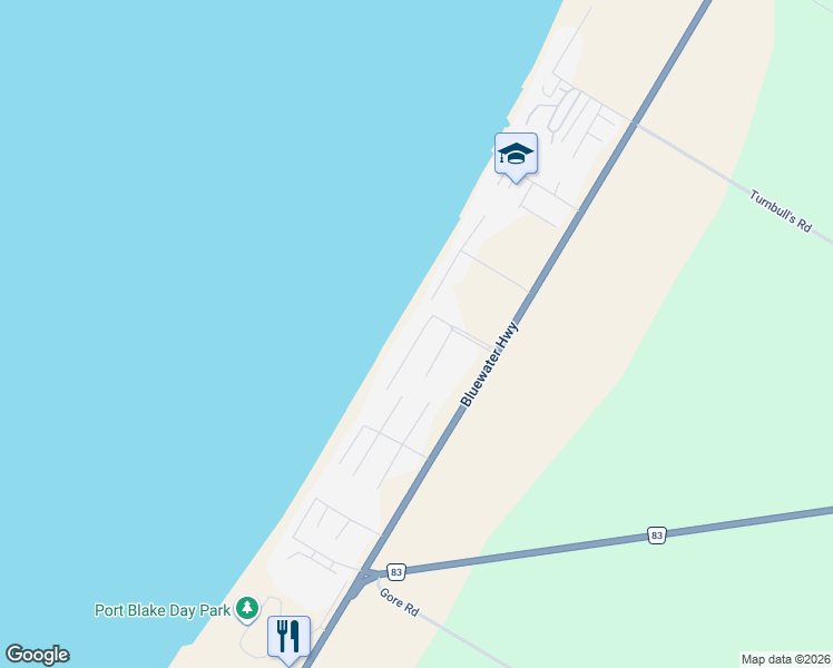 map of restaurants, bars, coffee shops, grocery stores, and more near 71257 Elizabeth Street in Bluewater