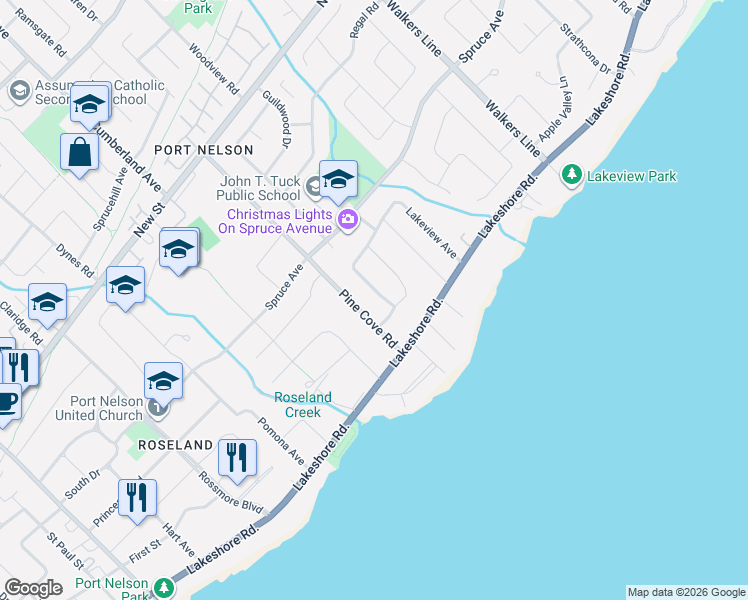 map of restaurants, bars, coffee shops, grocery stores, and more near 317 Lakeview Avenue in Burlington