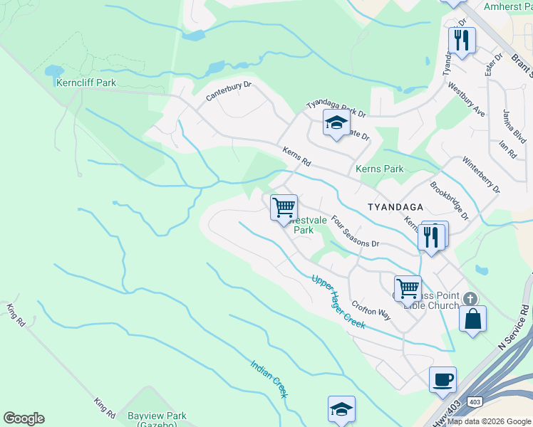 map of restaurants, bars, coffee shops, grocery stores, and more near in Burlington