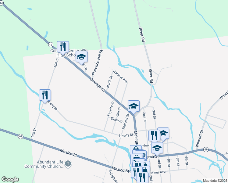 map of restaurants, bars, coffee shops, grocery stores, and more near 38 Fayette St in Camden