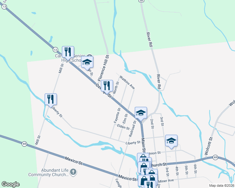 map of restaurants, bars, coffee shops, grocery stores, and more near 38 Fayette Street in Camden