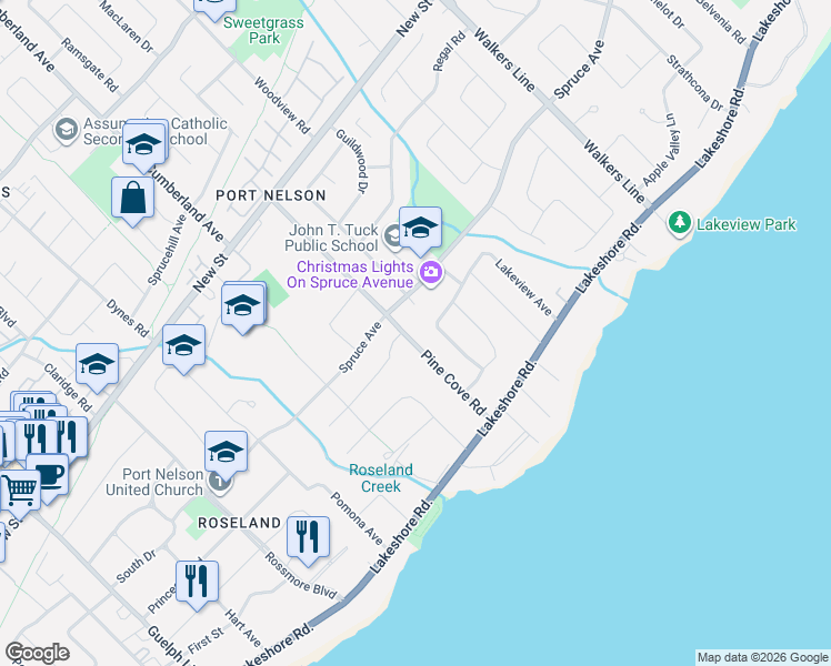 map of restaurants, bars, coffee shops, grocery stores, and more near 277 Pine Cove Road in Burlington