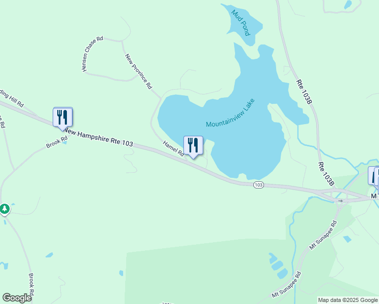 map of restaurants, bars, coffee shops, grocery stores, and more near 7 Morningside Drive in Sunapee
