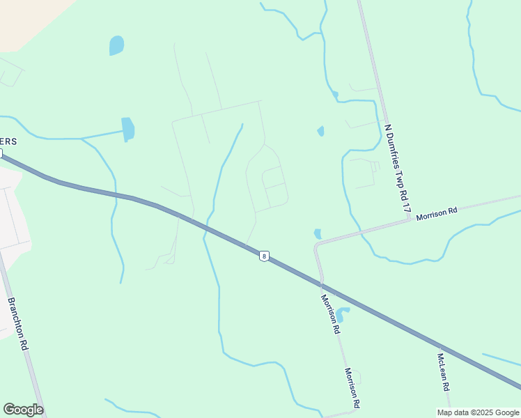 map of restaurants, bars, coffee shops, grocery stores, and more near 2371 Dundas Street South in Cambridge