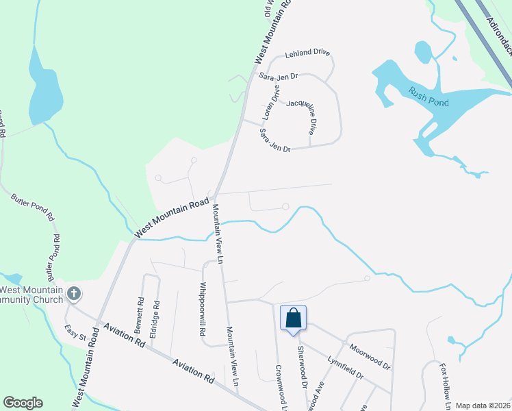 map of restaurants, bars, coffee shops, grocery stores, and more near 2 Shallow Creek Road in Queensbury