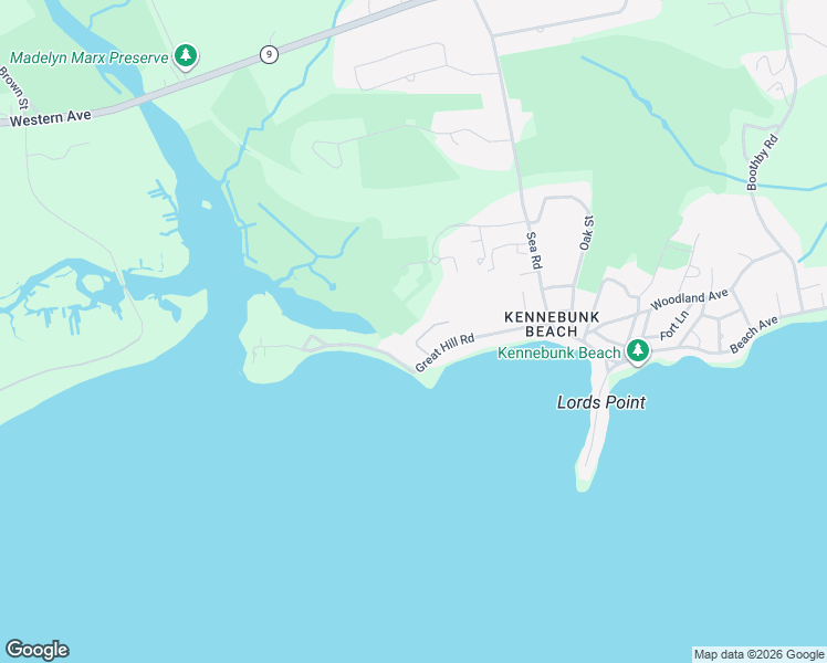 map of restaurants, bars, coffee shops, grocery stores, and more near 6 Robie Road in Kennebunk