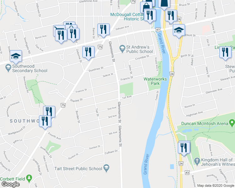 map of restaurants, bars, coffee shops, grocery stores, and more near 116 Glenmorris Street in Cambridge