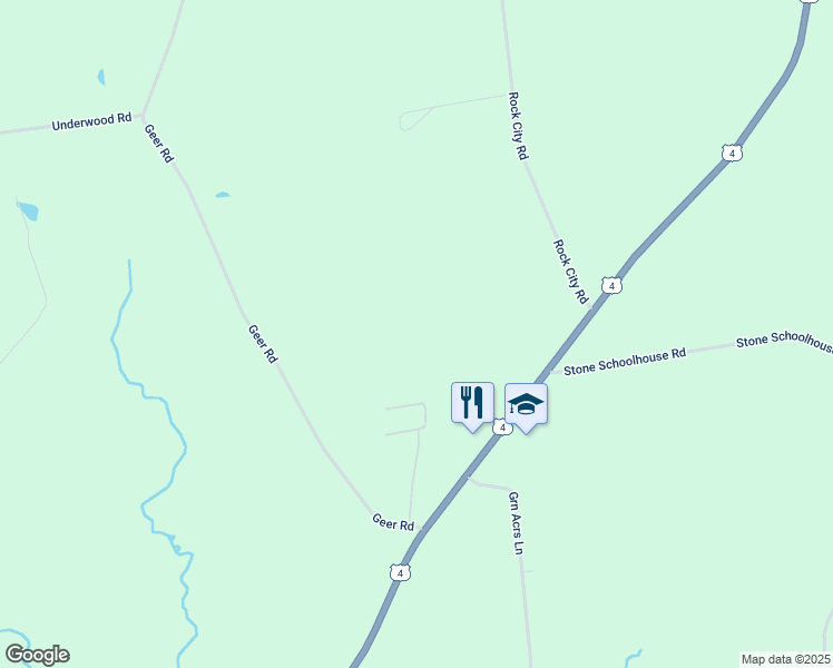 map of restaurants, bars, coffee shops, grocery stores, and more near Mountain View Mobile Estate in Hudson Falls