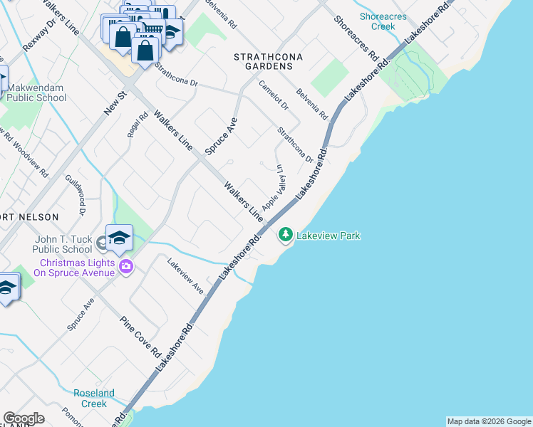 map of restaurants, bars, coffee shops, grocery stores, and more near 4008 Apple Valley Lane in Burlington