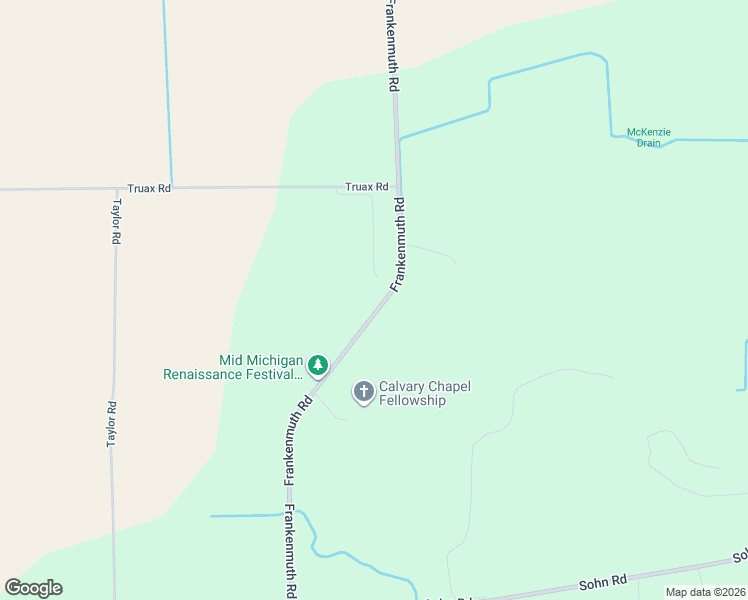 map of restaurants, bars, coffee shops, grocery stores, and more near 7410 Frankenmuth Road in Vassar