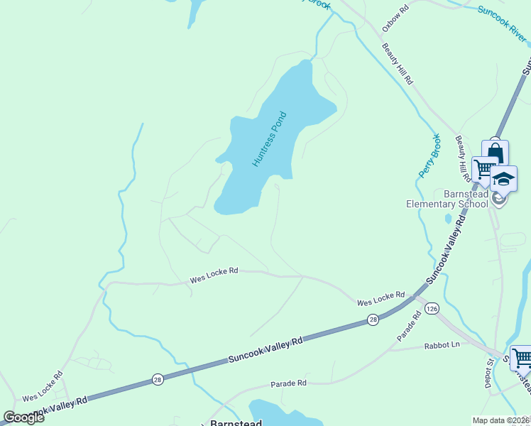map of restaurants, bars, coffee shops, grocery stores, and more near 46 Pond View Drive in Barnstead