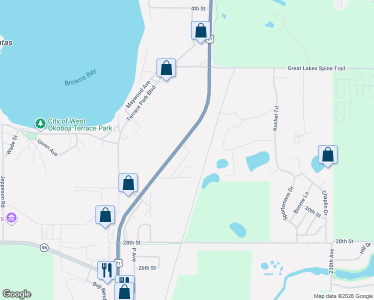 map of restaurants, bars, coffee shops, grocery stores, and more near in Milford