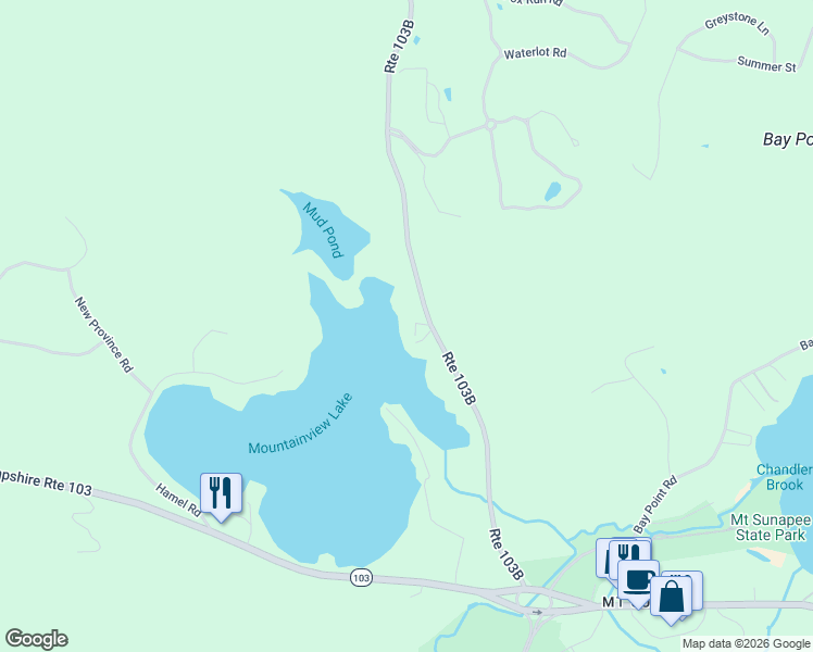 map of restaurants, bars, coffee shops, grocery stores, and more near 2 Samoset Road in Sunapee