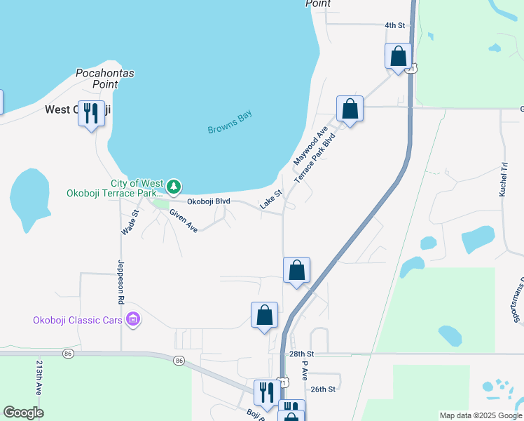 map of restaurants, bars, coffee shops, grocery stores, and more near 1600 Larabee Street in Milford