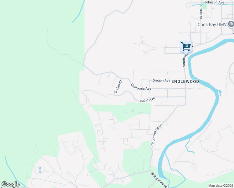 map of restaurants, bars, coffee shops, grocery stores, and more near 1840 South 19th Street in Coos Bay