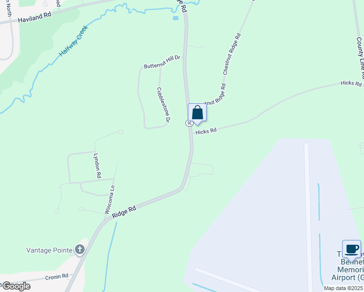 map of restaurants, bars, coffee shops, grocery stores, and more near 723 Ridge Road in Queensbury