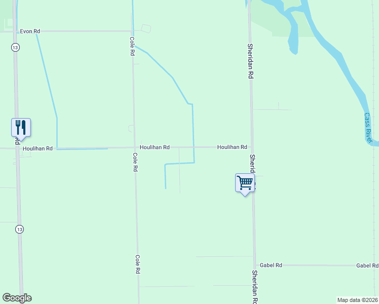 map of restaurants, bars, coffee shops, grocery stores, and more near 5075 Youngstown Place in Saginaw