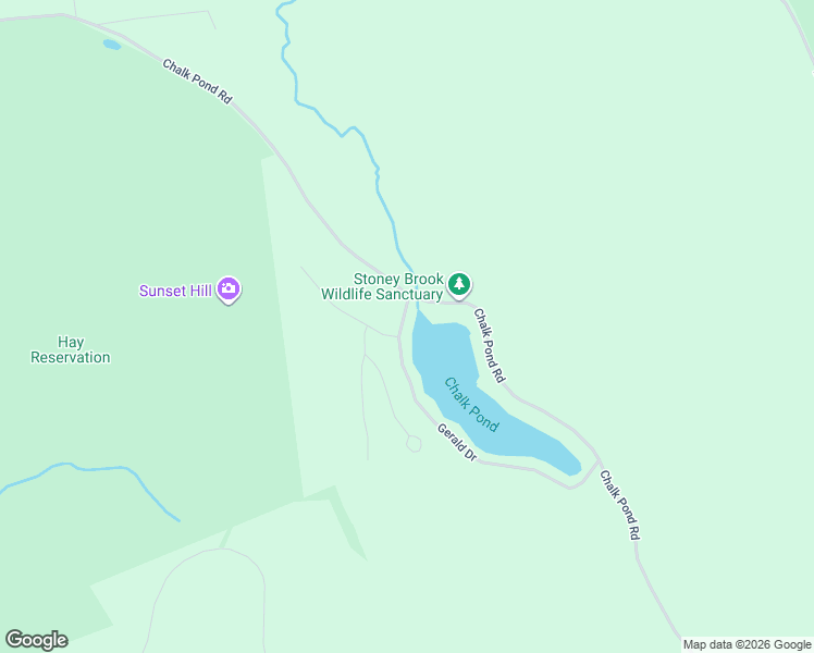 map of restaurants, bars, coffee shops, grocery stores, and more near 417 Chalk Pond Road in Newbury