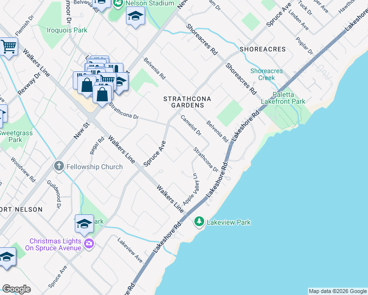 map of restaurants, bars, coffee shops, grocery stores, and more near 4083 Melba Lane in Burlington