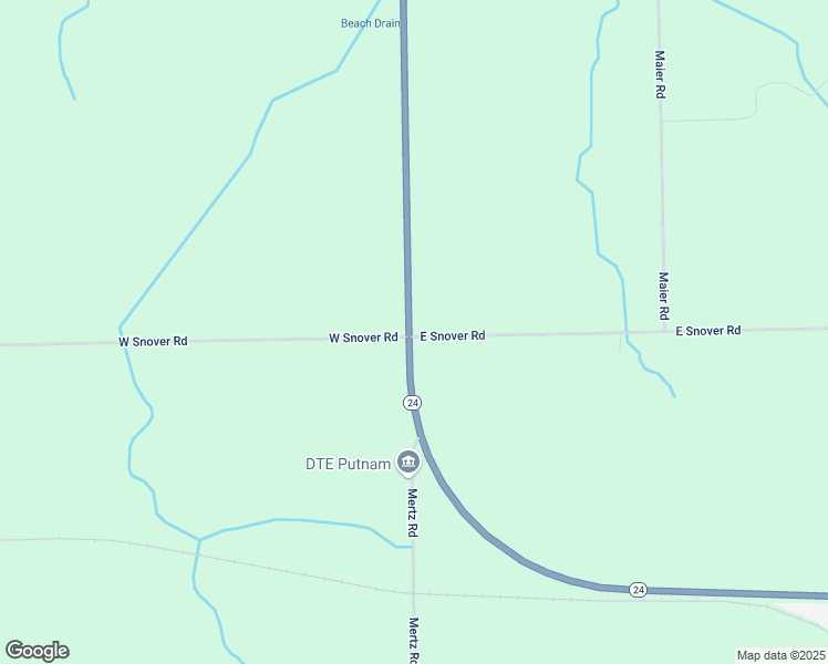 map of restaurants, bars, coffee shops, grocery stores, and more near 25 East Snover Road in Mayville