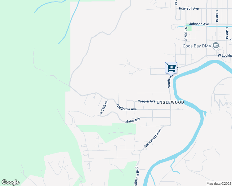 map of restaurants, bars, coffee shops, grocery stores, and more near 1507 South 17th Street in Coos Bay