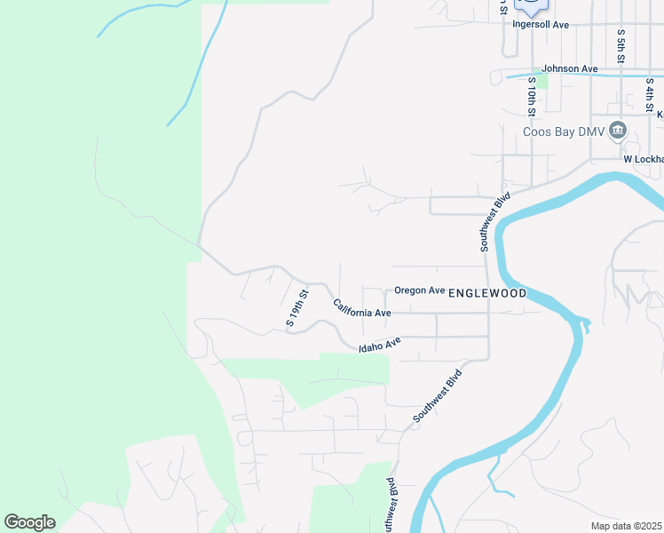 map of restaurants, bars, coffee shops, grocery stores, and more near 1507 South 17th Street in Coos Bay