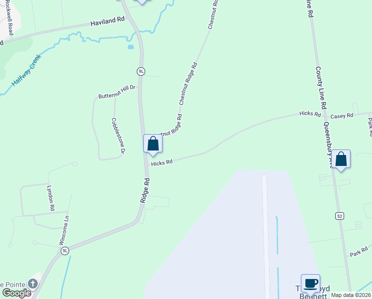 map of restaurants, bars, coffee shops, grocery stores, and more near 47 Hicks Road in Queensbury