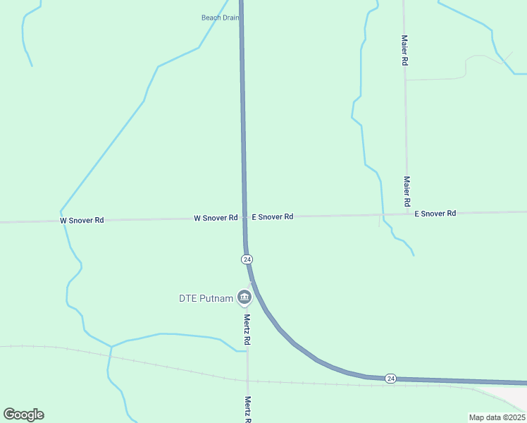 map of restaurants, bars, coffee shops, grocery stores, and more near 25 East Snover Road in Mayville